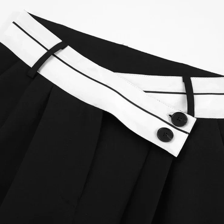 Black HIGH WaistED TURN-UP TROUSERS - Image 11