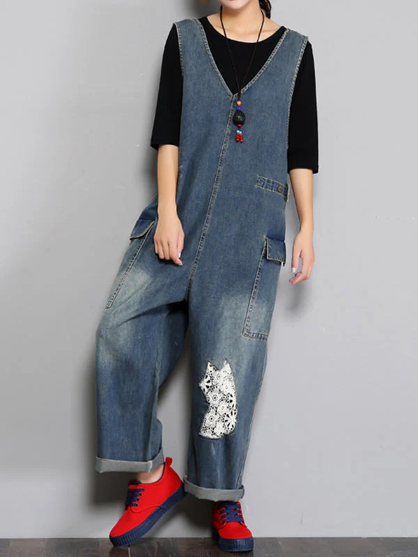 Twill Patched Overall Dungarees (USA ONLY) - Image 3
