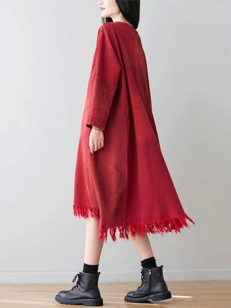 Two in love Denim Patch-Work Style Double Side Pockets Midi Dress - Image 2
