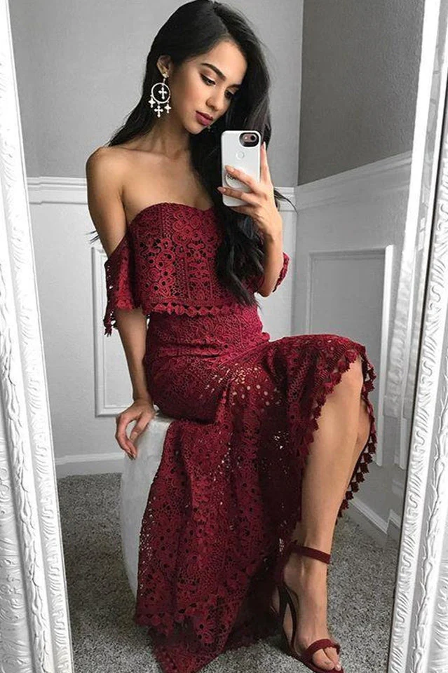 Two Piece Fishtail Lace Dress - Image 2