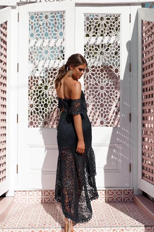 Two Piece Fishtail Lace Dress - Image 5