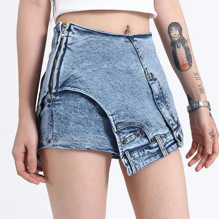 UPSIDE DOWN DENIM Mini Skirt - Image 3