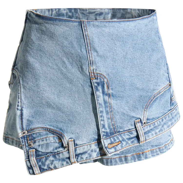 UPSIDE DOWN DENIM Mini Skirt - Image 4