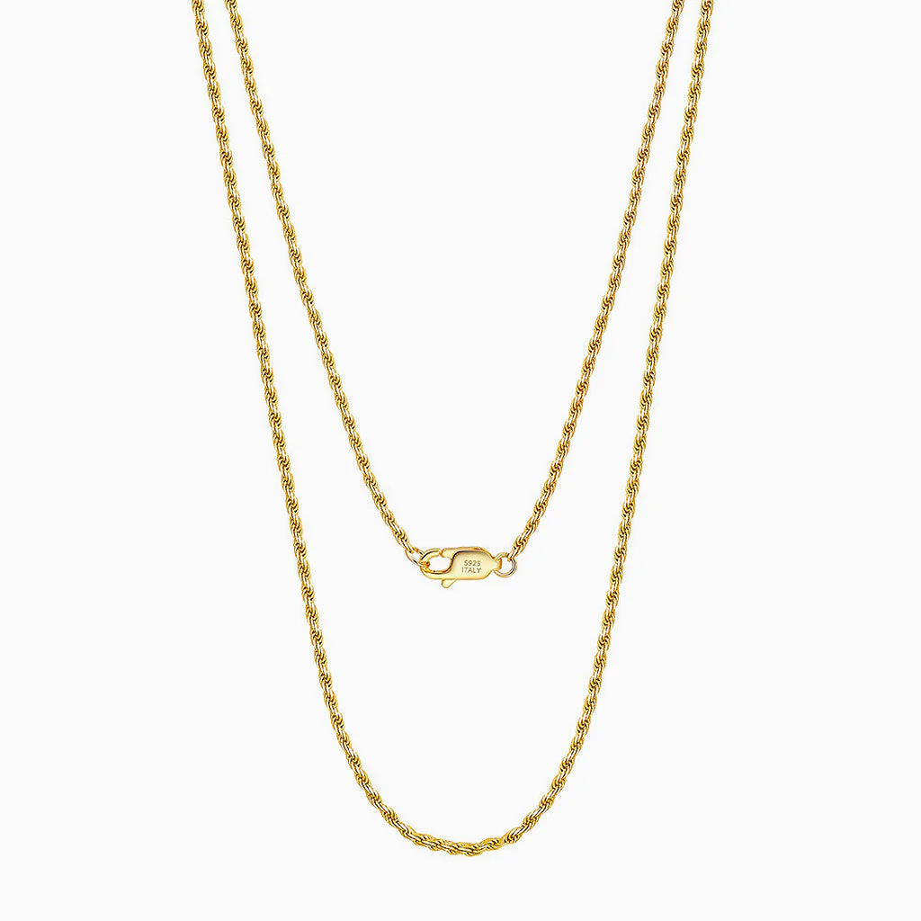 Urban Chic Pure Color Twist Rope Sterling Silver 1.2MM Chain NeckLace - Image 2