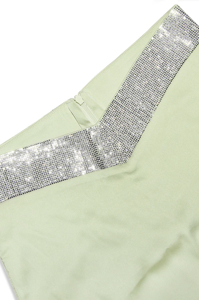 Uriel Mint Crop Top+Uriah Crystal Pencil Skirt - Image 10