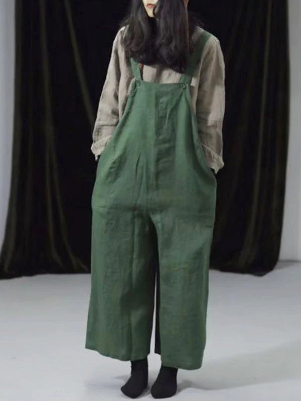 Jewel Cotton Wide-Legged Overall Dungarees(USA ONLY) - Image 4