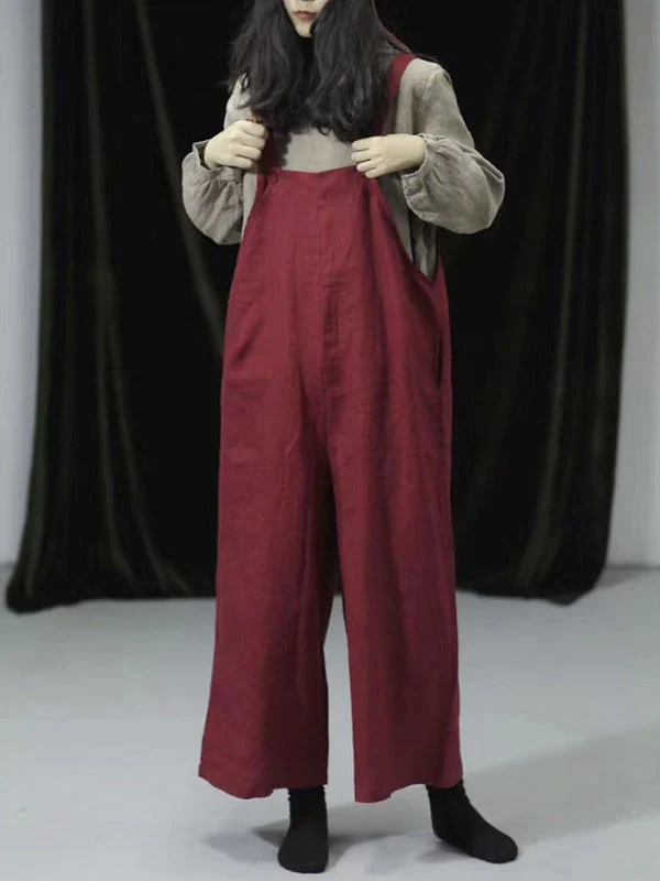 Jewel Cotton Wide-Legged Overall Dungarees(USA ONLY) - Image 5