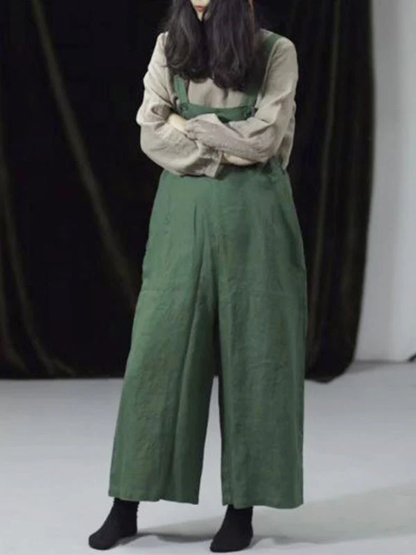 Jewel Cotton Wide-Legged Overall Dungarees(USA ONLY) - Image 8