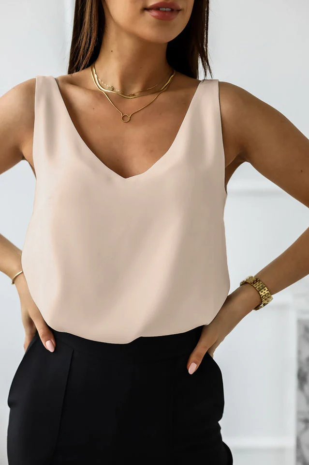 V Neck Silk Vest Top - Image 16