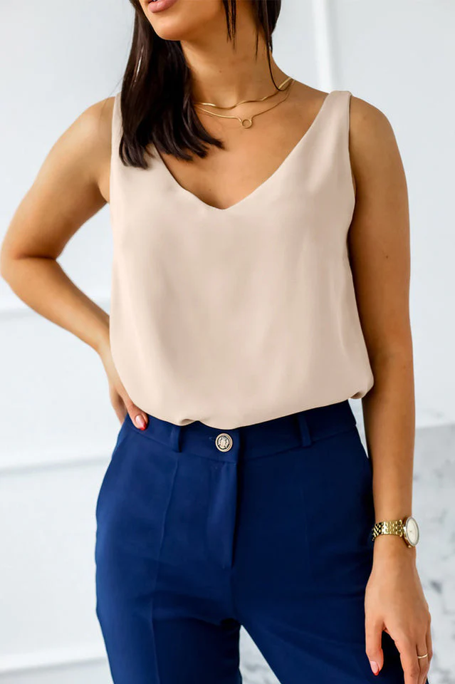 V Neck Silk Vest Top - Image 17