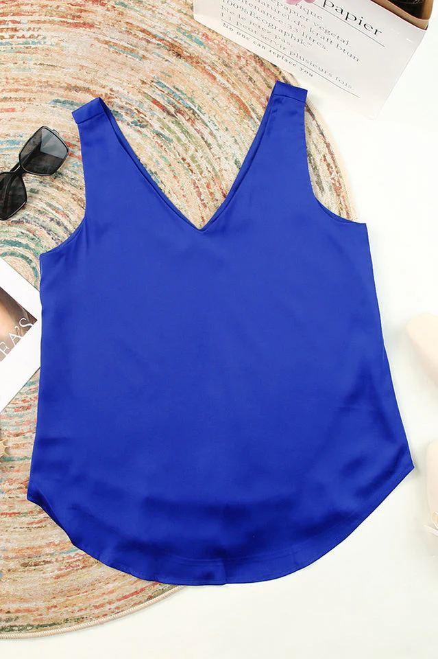 V Neck Silk Vest Top - Image 6