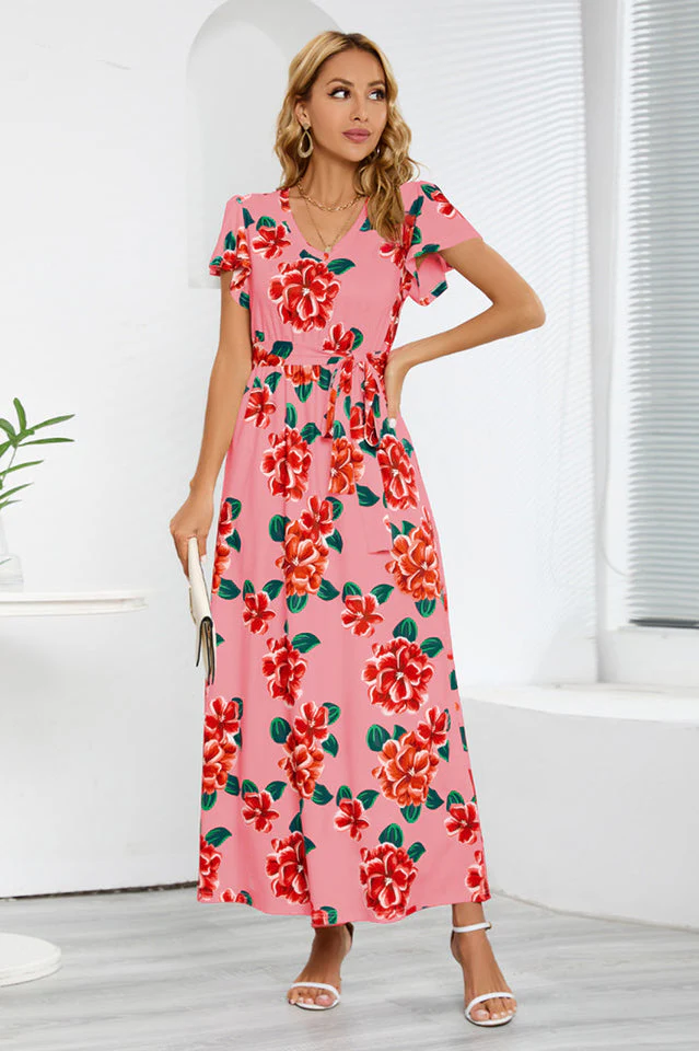 V-Neck Vacation A-line Midi Dress - Image 14