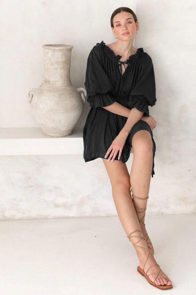 Vacay Off Shoulder Boho Mini Dress - Image 10
