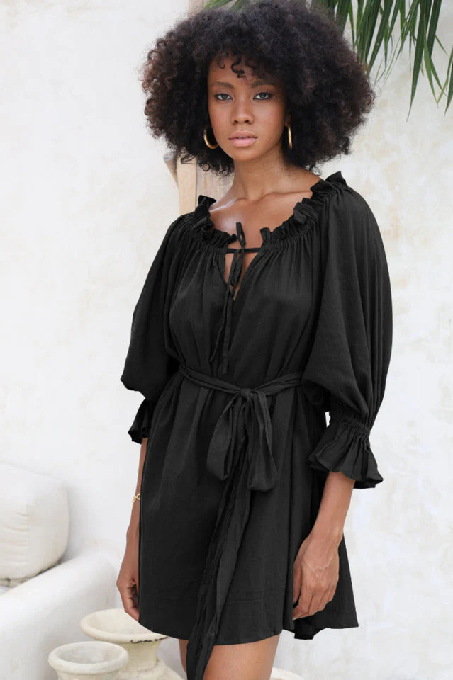 Vacay Off Shoulder Boho Mini Dress - Image 12