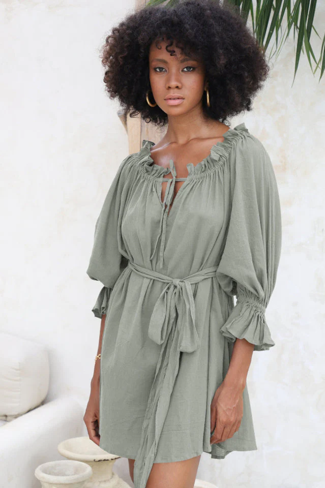 Vacay Off Shoulder Boho Mini Dress - Image 20