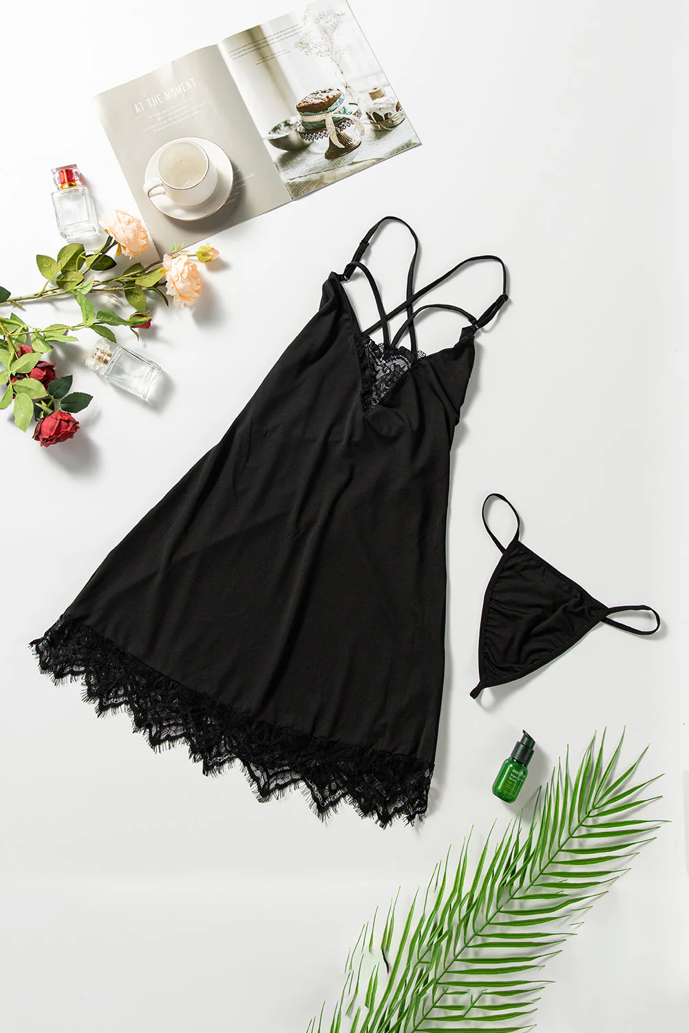 Valentine Day Black Lace With Desire Babydoll Set - Image 12