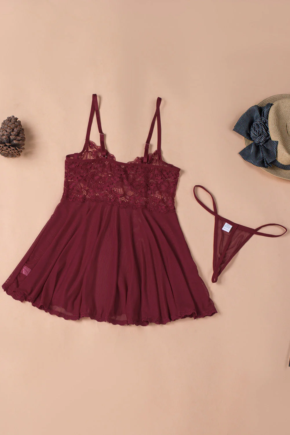Valentines Lace Bra Tulle Splicing Babydoll - Image 24
