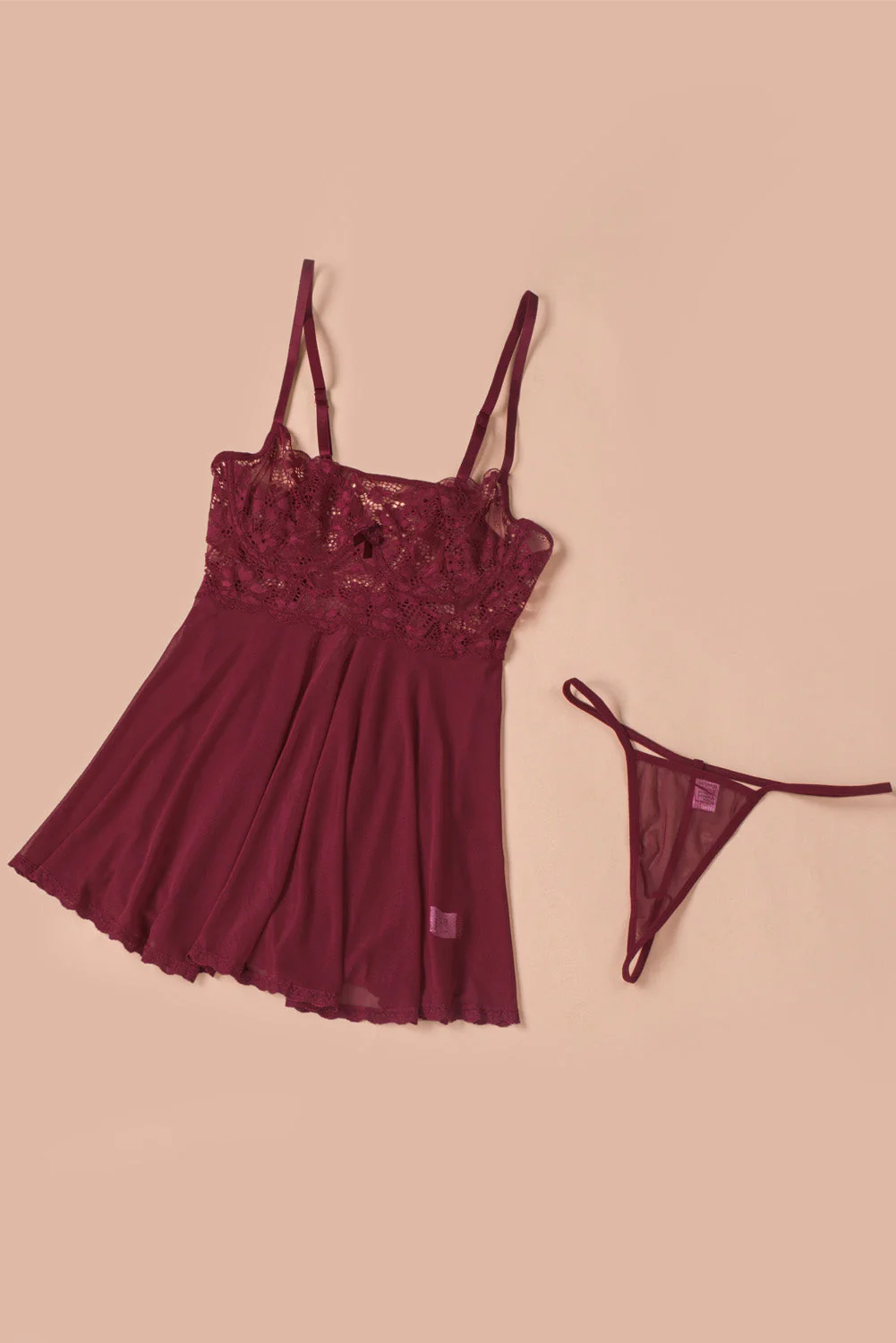 Valentines Lace Bra Tulle Splicing Babydoll - Image 33