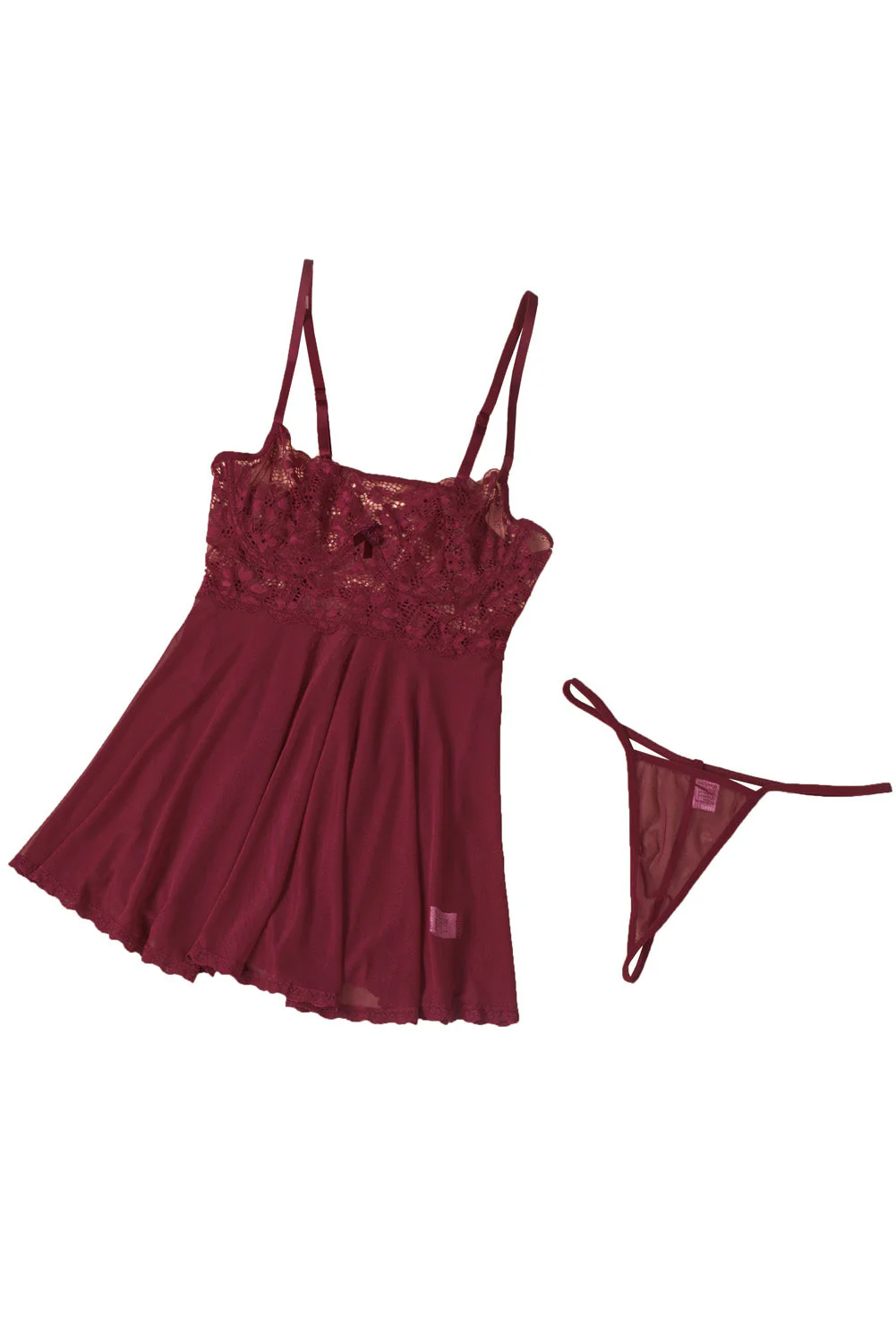 Valentines Lace Bra Tulle Splicing Babydoll - Image 35