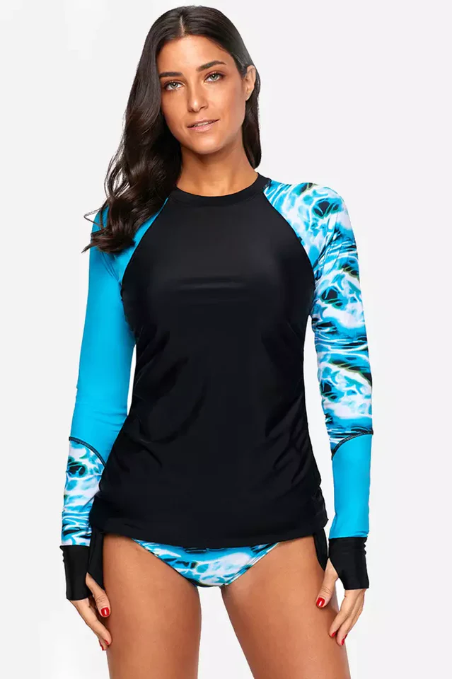 Vansa Printed Long Sleeve Swimsuit Set - Image 2