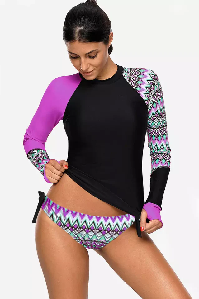 Vansa Printed Long Sleeve Swimsuit Set - Image 5