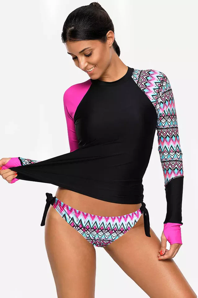 Vansa Printed Long Sleeve Swimsuit Set - Image 9
