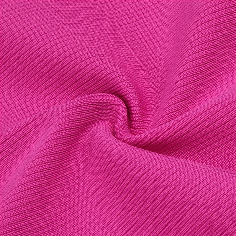 ROILYN PINK Hollow Out Dress with Crystal BOWS - Image 7