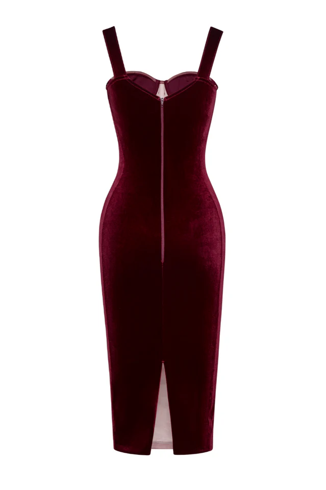 Velvet Soft Net Midi Dress - Image 10