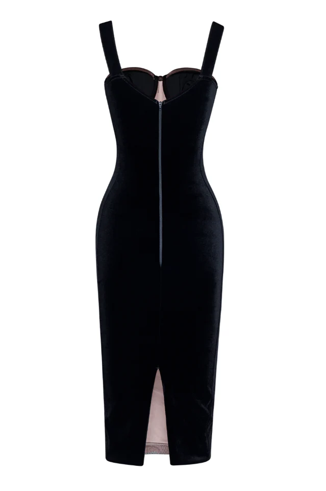 Velvet Soft Net Midi Dress - Image 16
