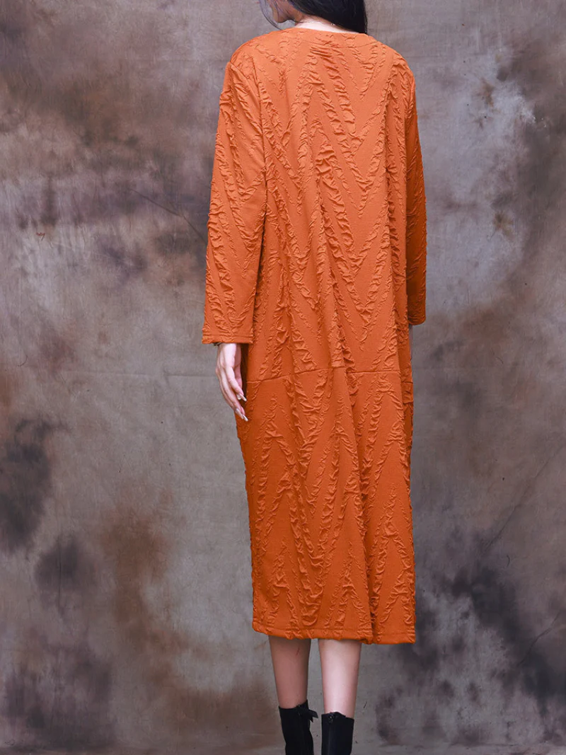 Versatile Charm Loose Large Size Midi Dress - Image 4