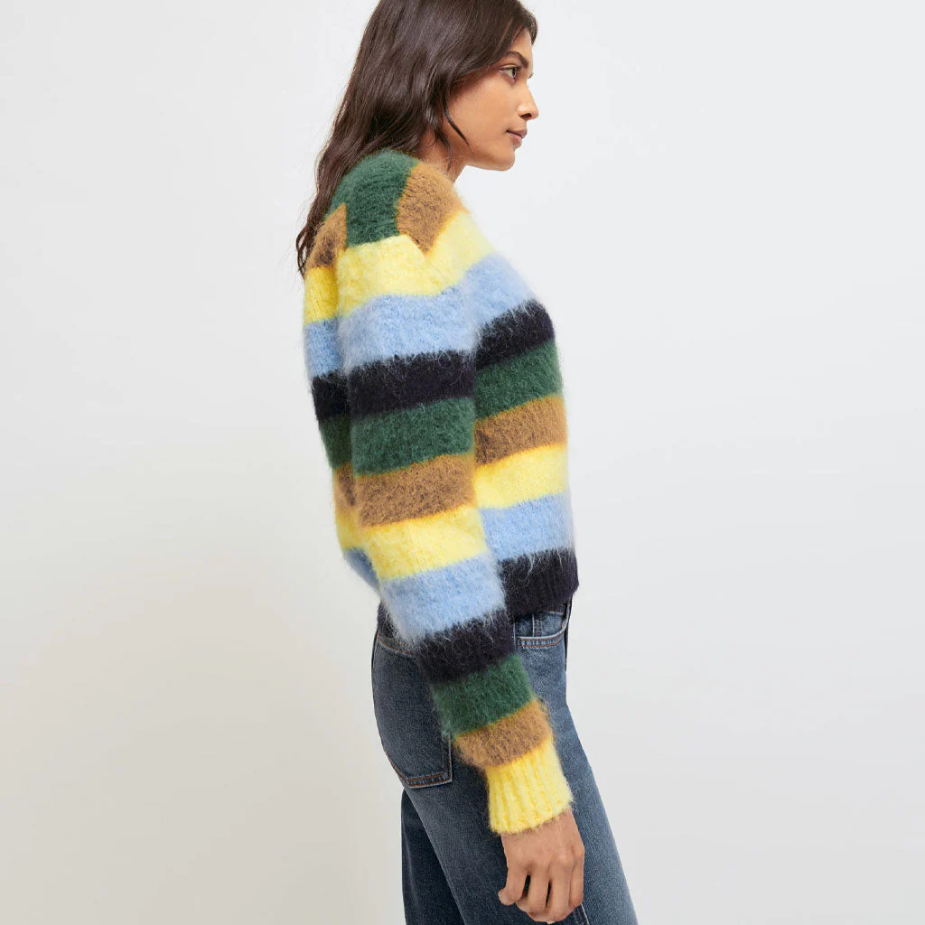Vibrant Melange Striped Long Sleeve Pullover Sweater - Multicolor - Image 2