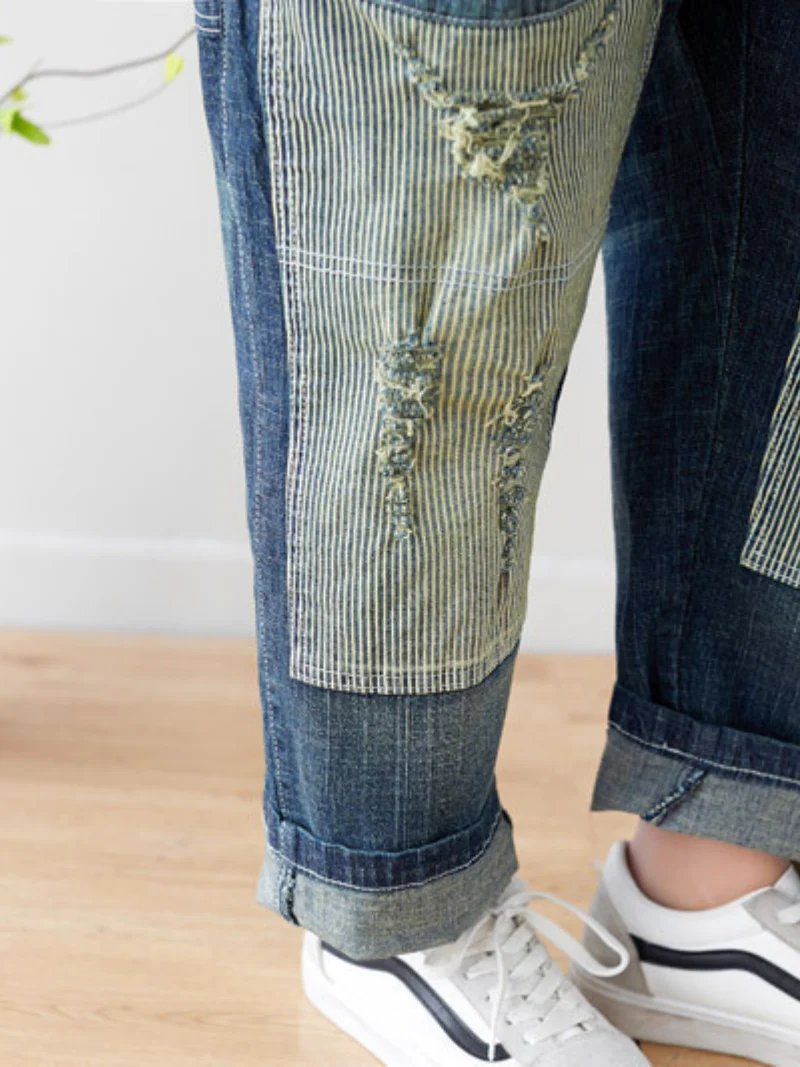 Vintage-Inspired Denim Overalls Dungarees for Women - Image 5