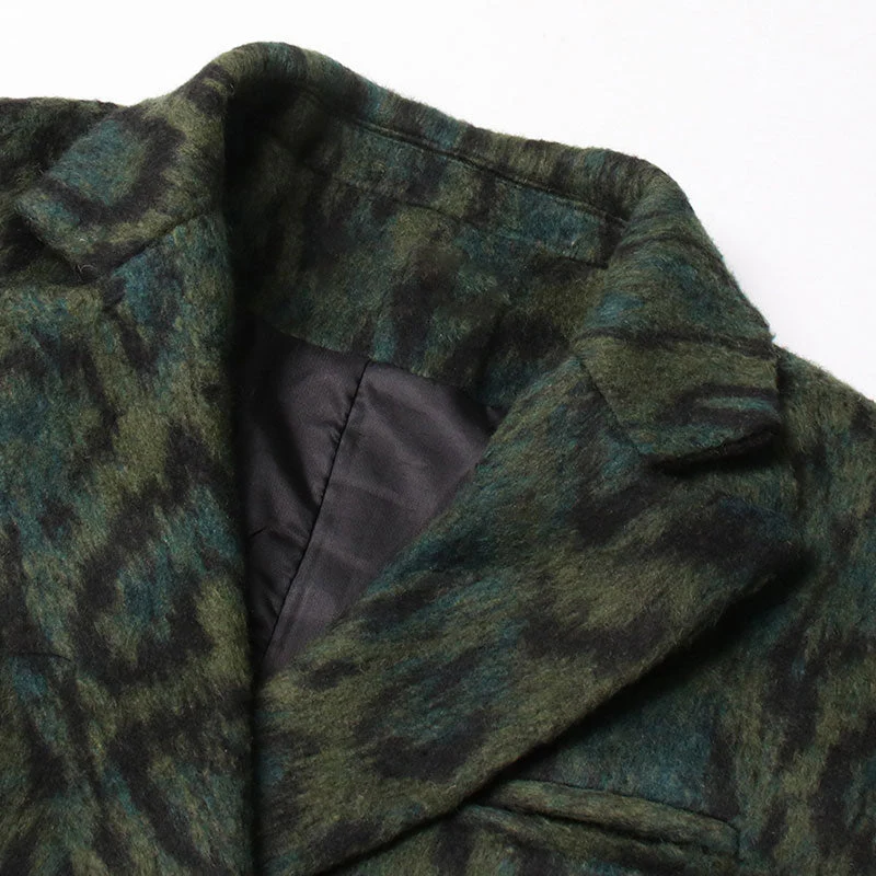 Vintage Leopard Print Faux Fur Lapel Collar Double Breasted Blazer - Image 3