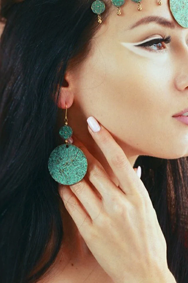 Vintage Nepal Style Necklace+Earrings - Image 4