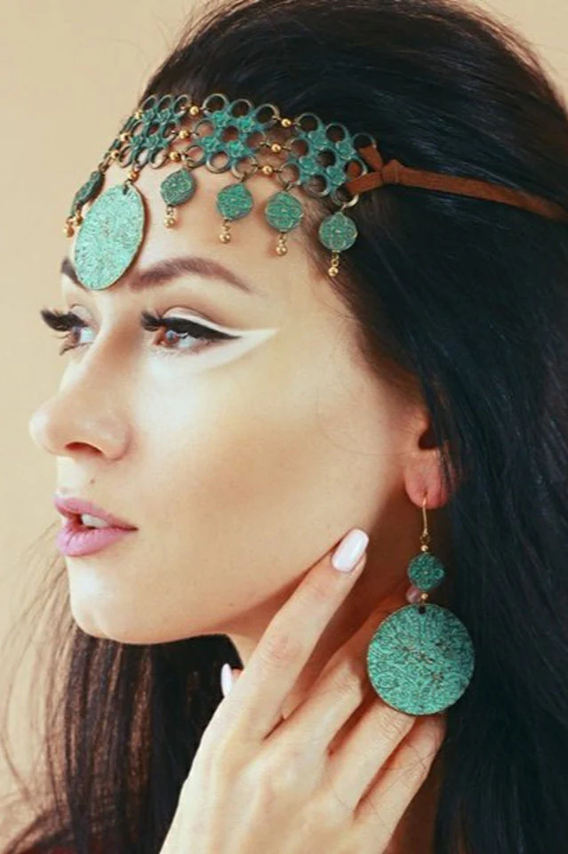 Vintage Nepal Style Necklace+Earrings - Image 5