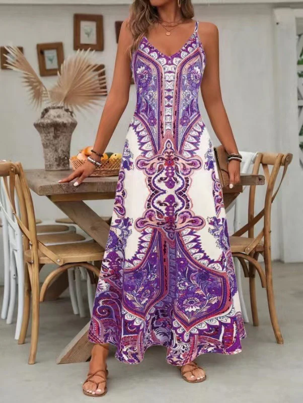 Vintage Print Summer Maxi Dress - Image 2