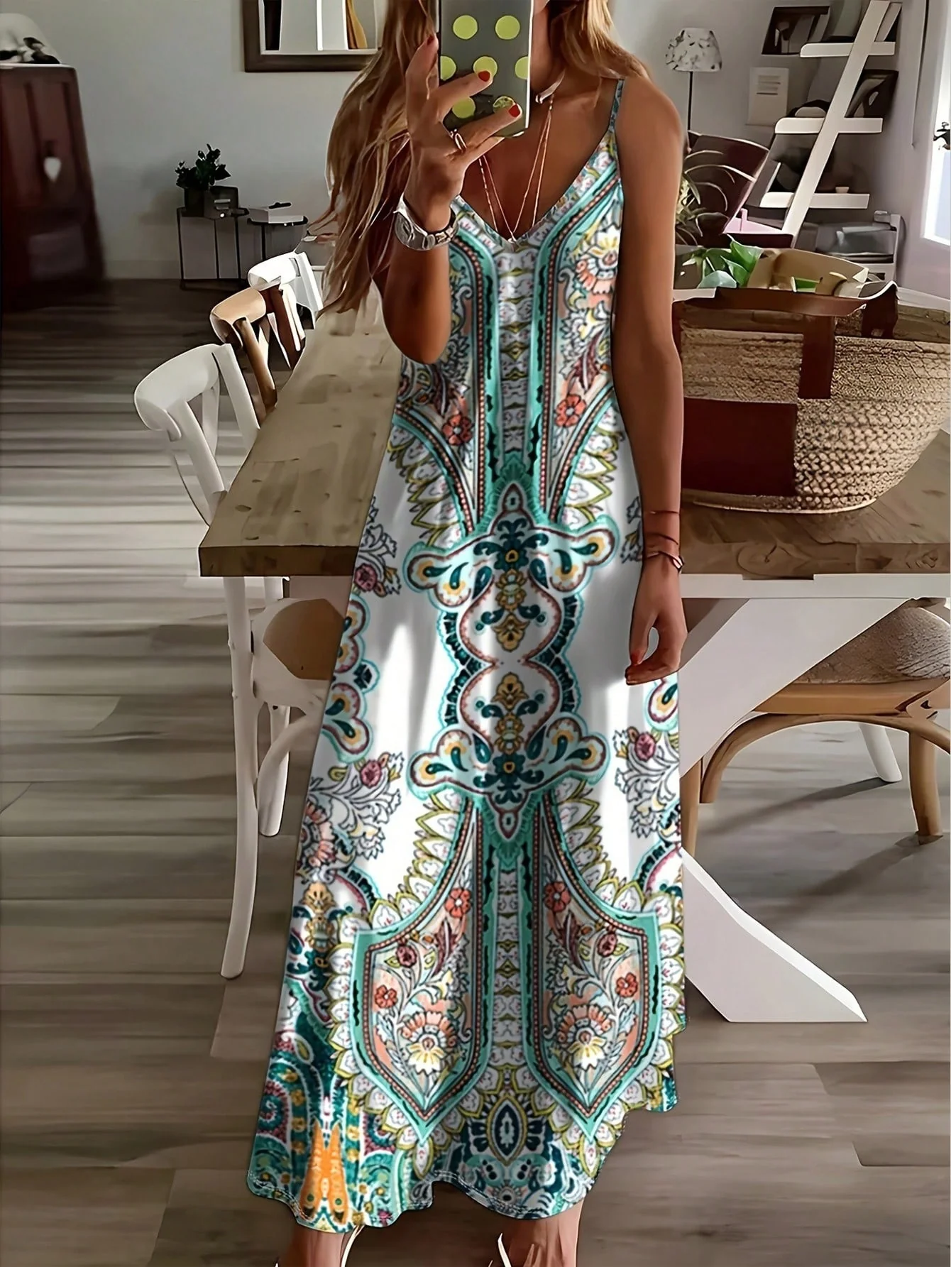 Vintage Print Summer Maxi Dress - Image 6
