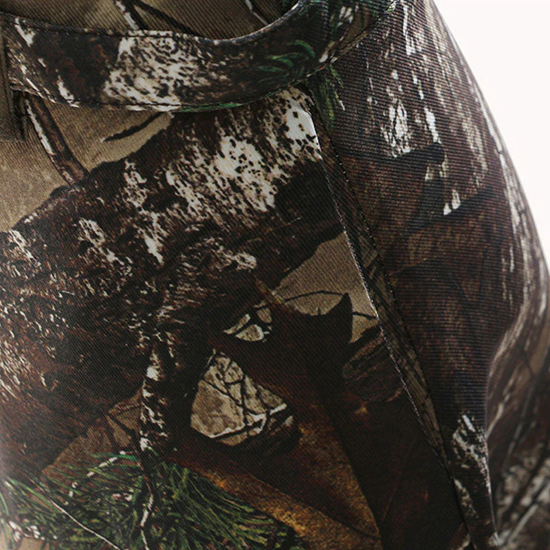 Vintage Style Buttoned Belt High Waist A Line Jungle Print Midi Skirt - Image 4