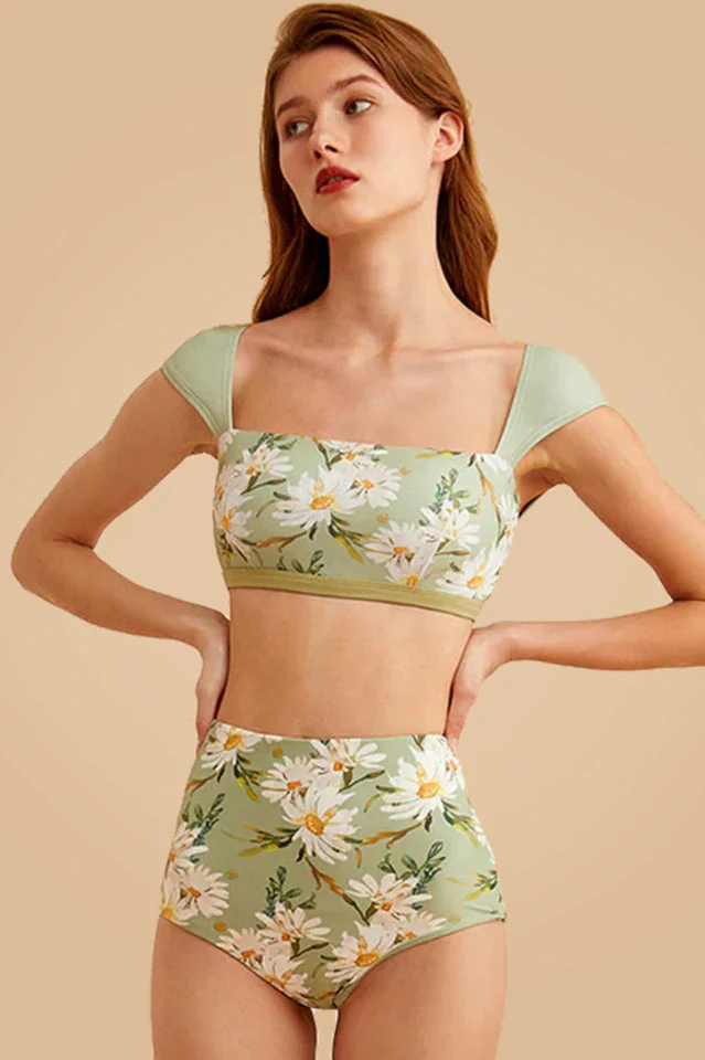 Violet Vintage Square-Neck Bikini Set - Image 3