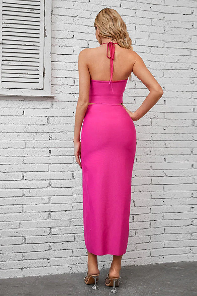 Vita Two Piece Halter Cut Out Dress - Image 2