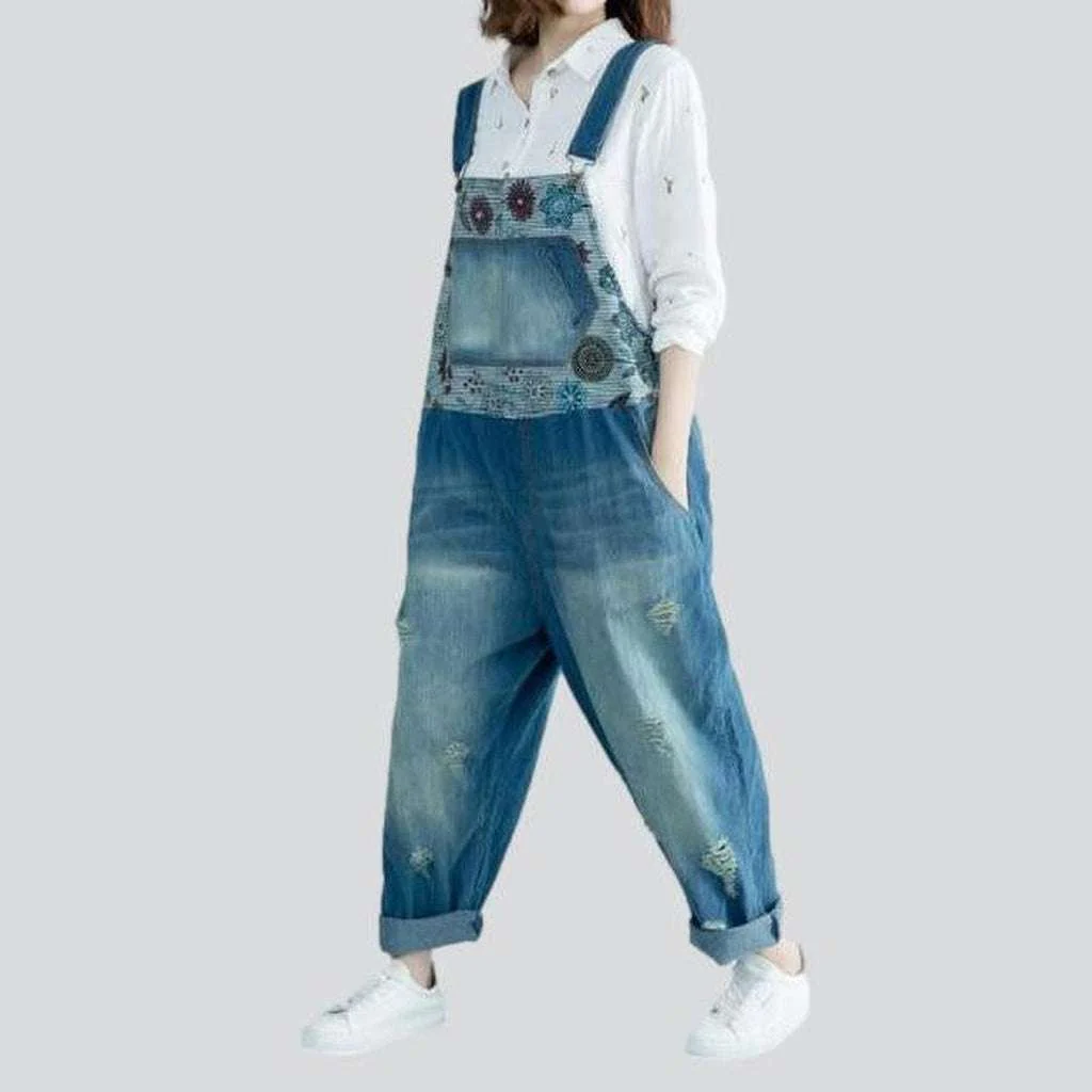 Washed baggy women's jeans overall - Image 2