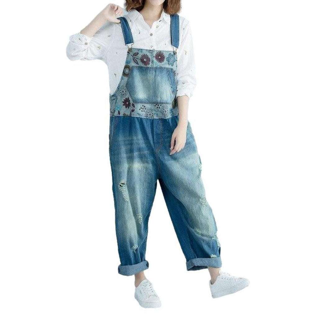 Washed baggy women's jeans overall - Image 4
