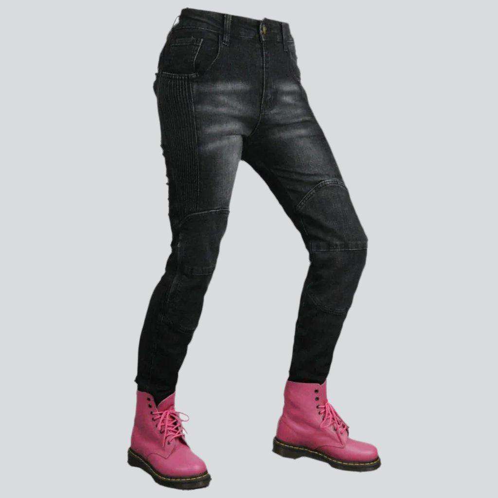 Wear-resistant ladies biker jeans - Image 12
