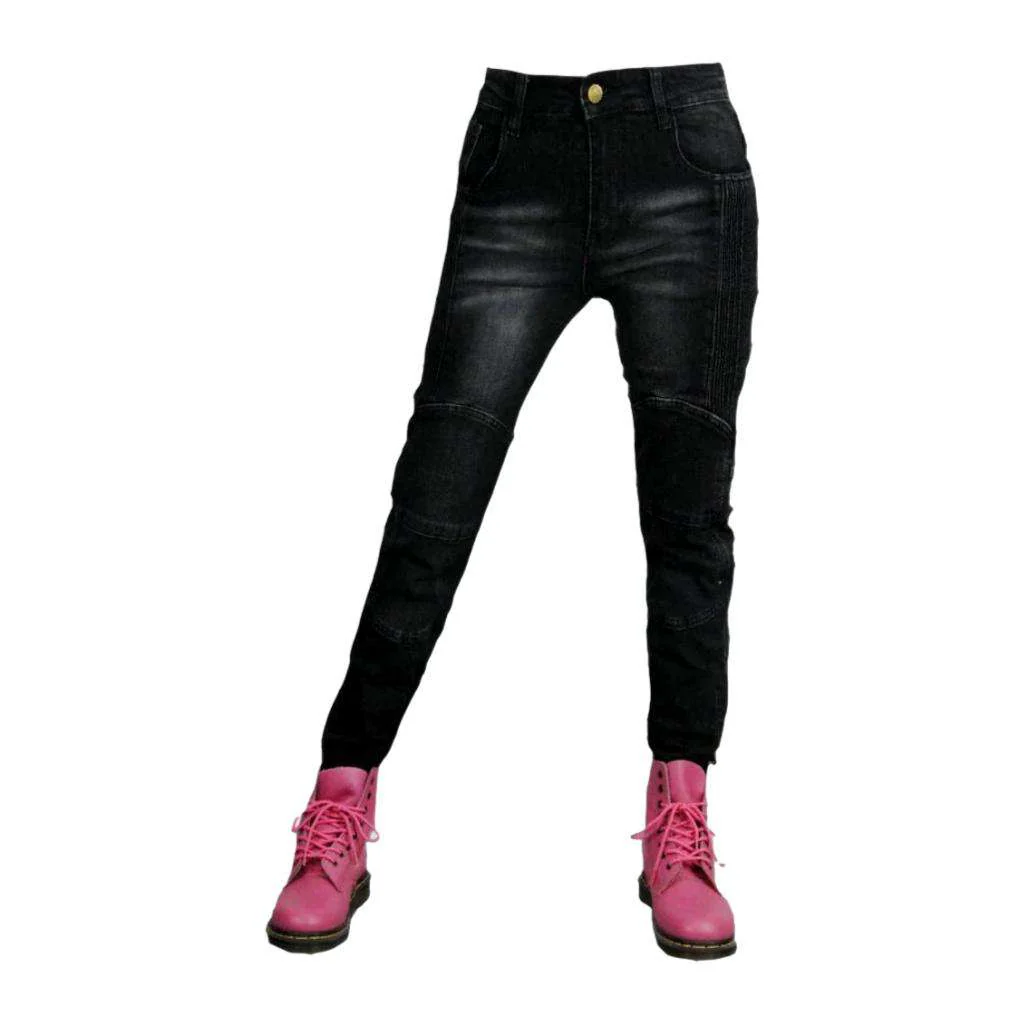 Wear-resistant ladies biker jeans - Image 3