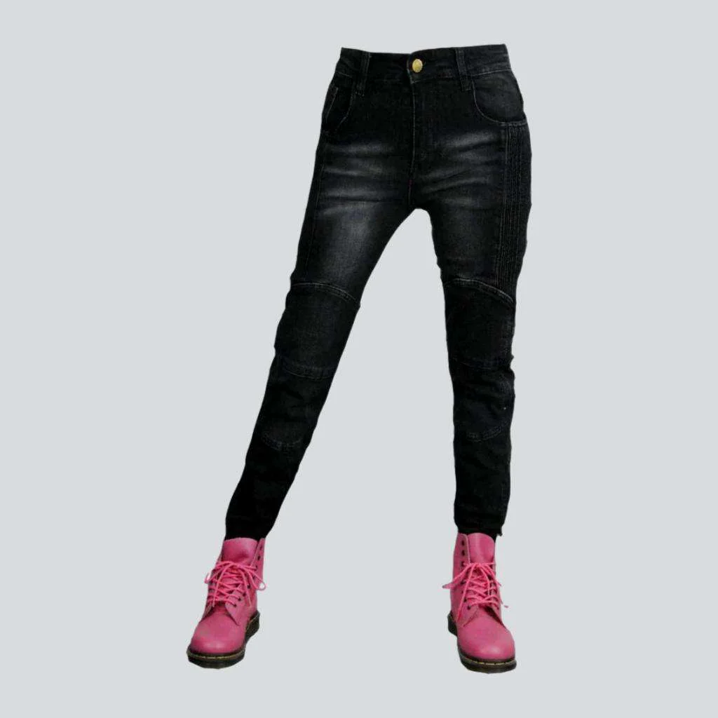 Wear-resistant ladies biker jeans - Image 4
