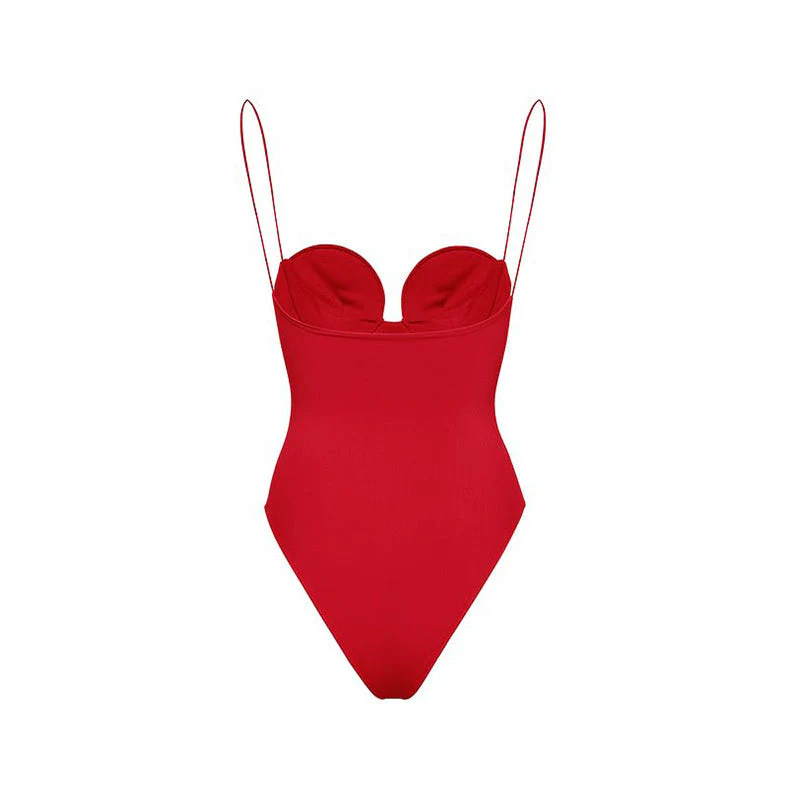 HANNA RED BODYSUIT and Skirt with ROSE BOWS 2 PIECE SET - Image 5