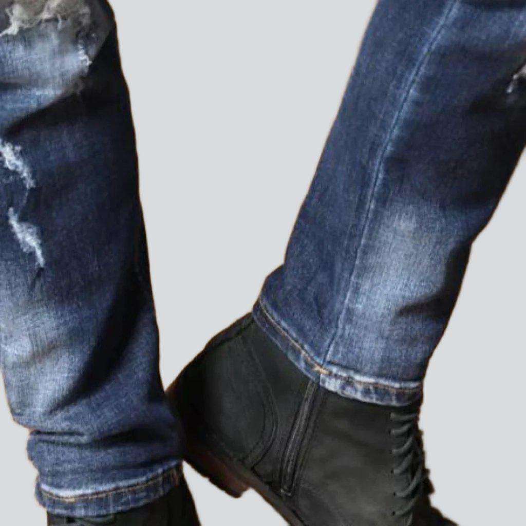 Whiskered embroidery men's jeans - Image 6
