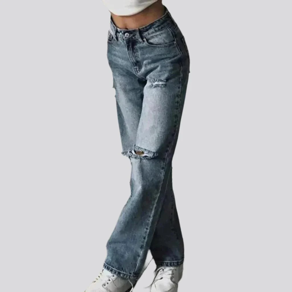 Whiskered grunge jeans for ladies - Image 3