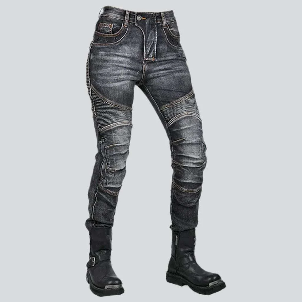 Whiskered men's biker jeans - Image 10