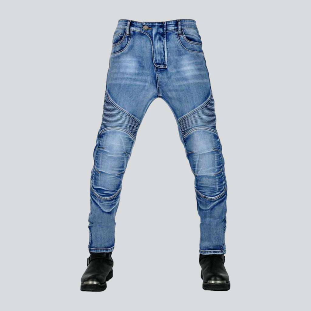 Whiskered men's biker jeans - Image 4